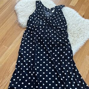 Loft blue and white polka dot dress